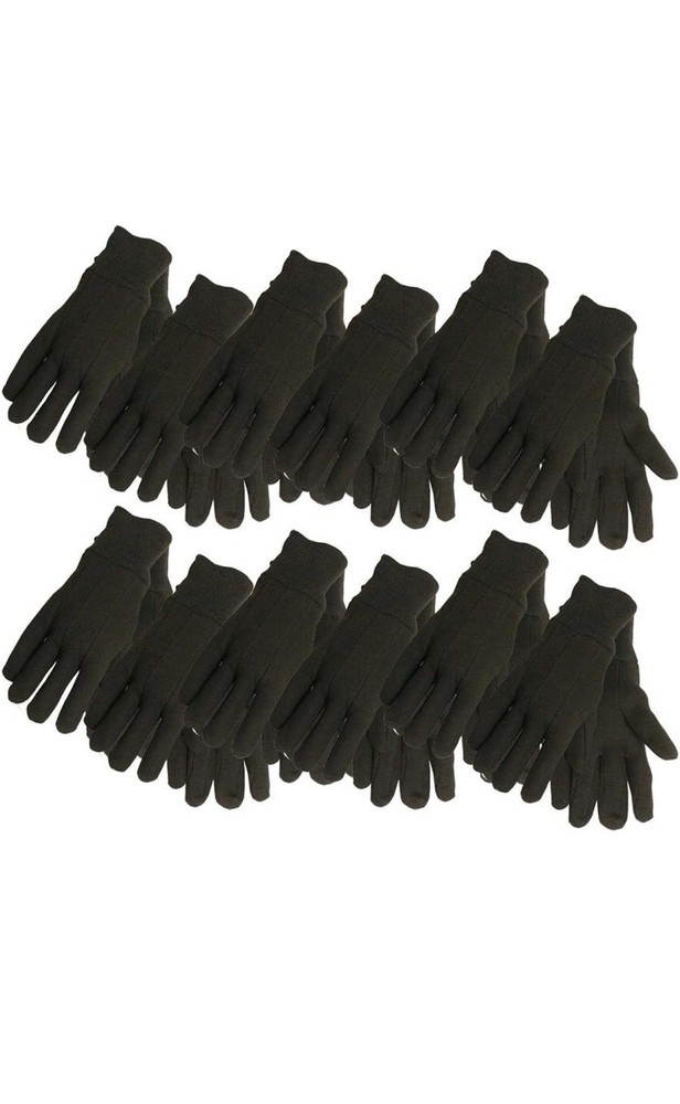 Midwest Gloves & Gear Adult Jersey , Brown, Large Pack of 12 US