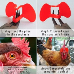 100pcs Pinless Chicken Peepers Pheasant Poultry Blinders Spectacles No Fight US