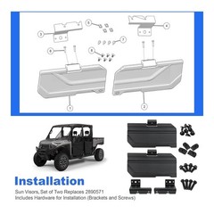 Polaris Ranger XD 1500 Sun Visor Set 2024-2025 NorthStar Premium AATF115-A Black