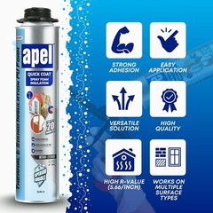 Apel Spray Foam Insulation Kit (12 x 32.80 oz./240 Bd ft) Heat and Acoustic Insu