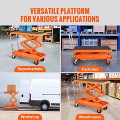 VEVOR Hydraulic Lift Table Cart 1760 lbs Manual Double Scissor Lift Table 59″