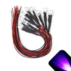 100 x Pre Wired 12v 10mm UV Purple LEDs Prewired 12 volt LED 11v 13v 14v 15v Fis