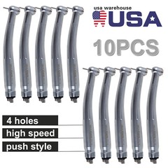 1-10* NSK Style Dental High Speed Handpiece Push Button 4 Hole / Rotor USA