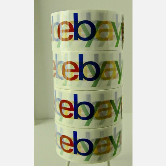 4 Rolls Official eBay Branded Logo BOPP Shipping Tape White New