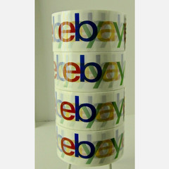 4 Rolls Official eBay Branded Logo BOPP Shipping Tape White New