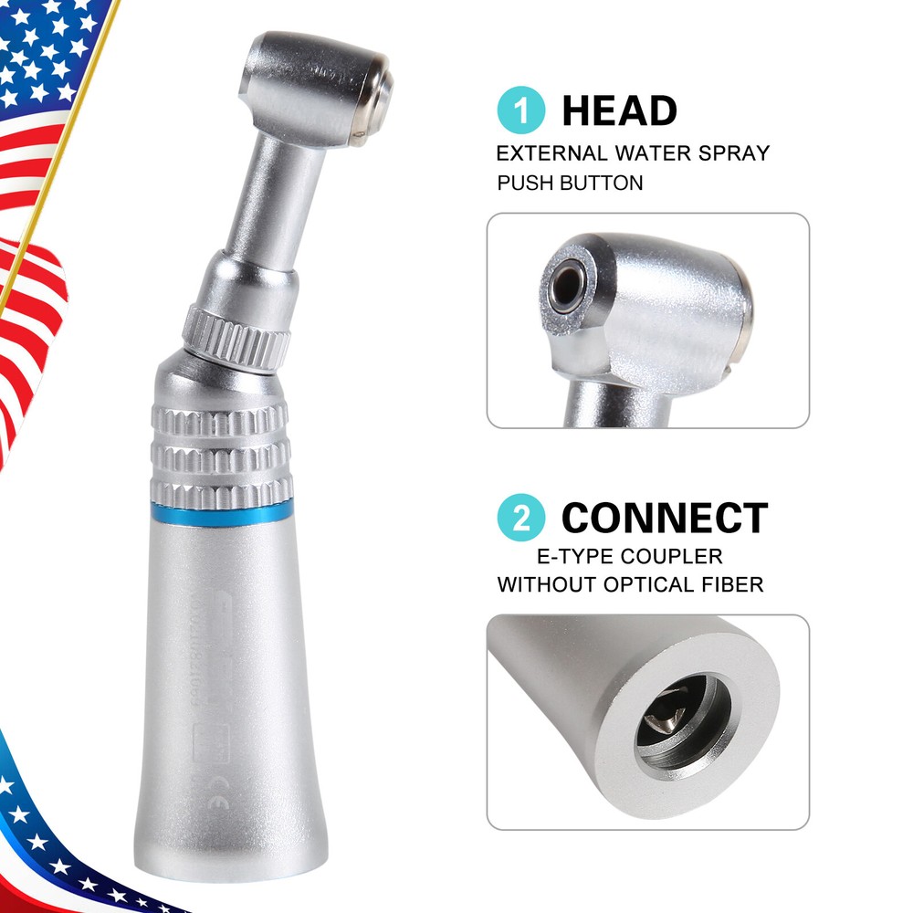 Dental Low Speed Contra Angle Straight Motor Fiber Optic LED Handpiece 2/4H UDM