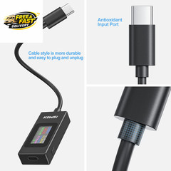 USB C Tester Power Meter 4-30V 0-6.5A Digital Multimeter, Type C Voltage and