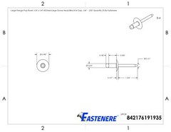 Large Flange Pop Rivets 1/4″ x 1/4″All Steel (8-4) Dome Head Qty 250