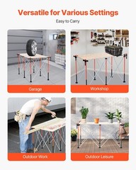 4.15×2.18ft Heavy-Duty Folding Workstand 2500lb Aluminum Portable