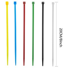 120Pcs 8Inch Cable Zip Ties, Assorted Sizes, Multi-Purpose Multi-Color Mix Pa…