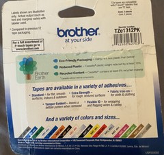 Brother P-Touch TZe-2312PK 2 Pack Black On White 12mm 1/2″ Tape