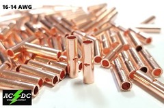 14-16 GAUGE 500 PK UNINSULATE​D BARE COPPER BUTT CONNECTOR TERMINAL WIRE