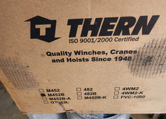Thern M452B 4000lb Spur Gear Hand Winch Brake 300FT Cable Capacity