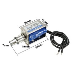 DC 12V 300mA 8.4W 6N 10mm,Pull,Push Type Linear Motion Electromagnet Solenoid