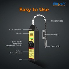 Elitech WJL-6000S Updated Refrigerant Halogen Leak Detector HVAC Tester