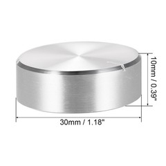 2 x Potentiometer Knob Knurled Shaft Silver Tone Aluminum Rotary Knob 30x10mm