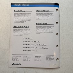 Prestolite Electric Solenoid 6 To 48 VDC 100 To 200 Amps Sales Brochure Catalog