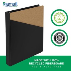Samsill 2 Inch Document Storage Binder, 100% Recycled 2 Inch, Black