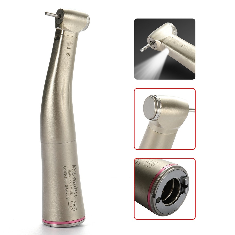 ASkeadnt Dental 1:5 Mini/Standard Head Fiber Optic LED Contra Angle Handpiece