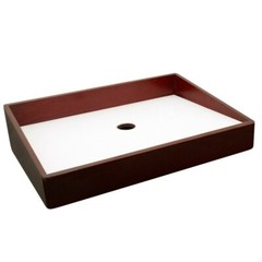 Red Rosewood Jewelry Ring Display Tray Ring Holder Organizer ~ Holds 18 Rings