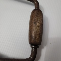 Vintage Hand Powered Bit Brace Drill With Wood Handles Ratcheting Mechanism
