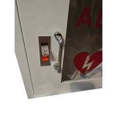 Wall Mounted Steel AED Storage Cabinet White Defibrillator Box Case – No Key