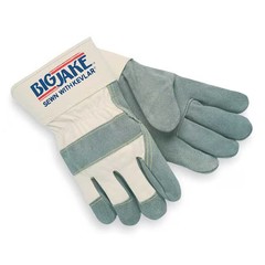 Mcr Safety 1700L Leather Gloves, Cowhide, Safety Cuff, Wing Thumb, Full Finger,