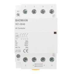 110V AC 4-Pole Modular Contactor, 50A 4NO Normally Open, DIN Rail Mount for H…