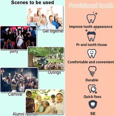 Fake Teeth Repair Kit, Provisional Fake Teeth Kit for Provisional Restoration…