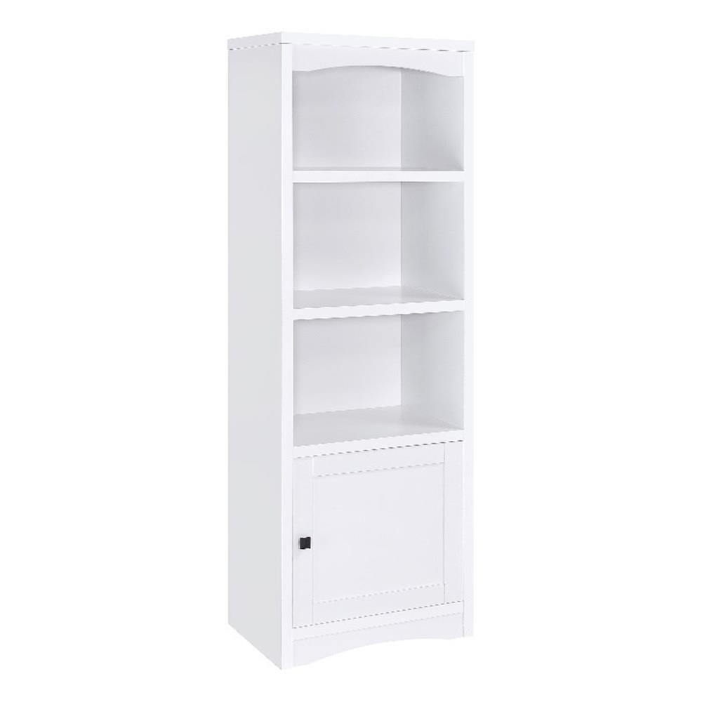 Pemberly Row Transitional 3-Shelf Engineered Wood Media Tower in White