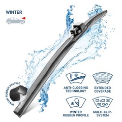 20 Inch Black Wiper Blade Winter Rubber Anti Clogging Vehicle Specific Fit
