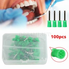 100-1000 pcs Dental Rubber Tooth Polish Polishing Cups Brushes Latch Type Green