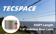 TECSPACE 350ft Length 1/8” 316 Stainless Steel Wire Rope for Railing Decking
