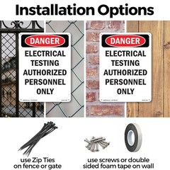 Portrait Electrical Testing Authorized Only OSHA Danger Sign, Decal 5 or 10 Pack