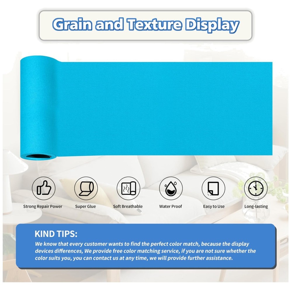 Blue Canvas Repair Tape, Self-Adhesive Patch – 4×63 Inches