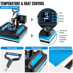 8 in 1 Heat Press Machine Digital Transfer Sublimation T-Shirt Mug Hat Plate Cap