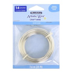 14 Gauge Silver Plated Tarnish Resistant Copper Craft Wire Gold 25 Feet