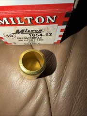 Milton 1654-12 Milton Industries 900″ ID For 7/8 OD Hose 10 Pcs Brass Ferrule