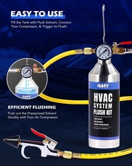 AC Flush Kit HVAC Flush Tool Canister 33.5 oz Stainless Steel Automotive