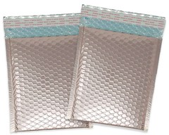 Nude Pink & Holographic Bubble Mailer 9.5×13 Metallic Foil Padded Envelopes Pack