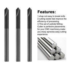 10PCS 90 Degree 2 flute 1/8″ x 1-1/2″ Solid Carbide Chamfer Mills – AlTiN Coated