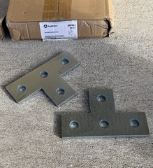 20-PK! Southwire Garvin Four-Hole Flat Fitting Tee Plate Zinc Plated Steel SFF60