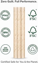 12 Inch Wide 10mm Sugarcane Straws for Smoothies & Stanley 40oz Tumbler, 24H