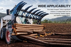 72″ Brush Root Rake Grapple Attachment For Bobcat Skid Steer