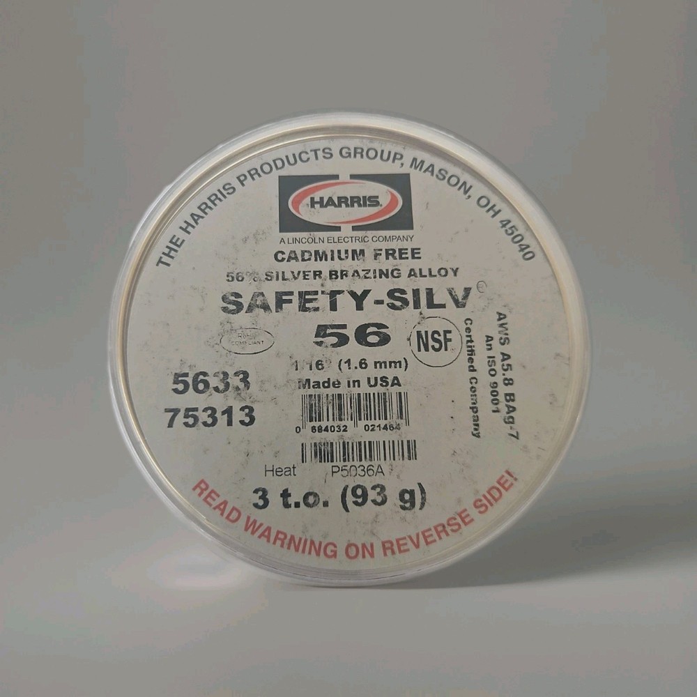 Harris Safety-Silv 56 56% Silver Solder Brazing Alloy 3 Troy Ounce