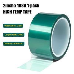 High Temp Masking Tape 2 Inches X 108 Feet, Powder Coat Tape Heat Resistant, Eas