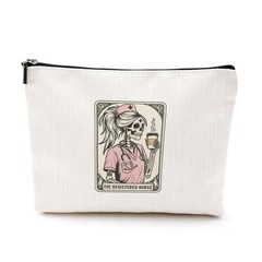 Nurse Gifts for Women, Cosmetic Bag Funny Gothic Skeleton Nurses Week Nursing…