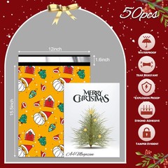 Jowlroel Christmas Poly Mailer – 12×15.5 Inch, Waterproof Shipping Bags – 50 …