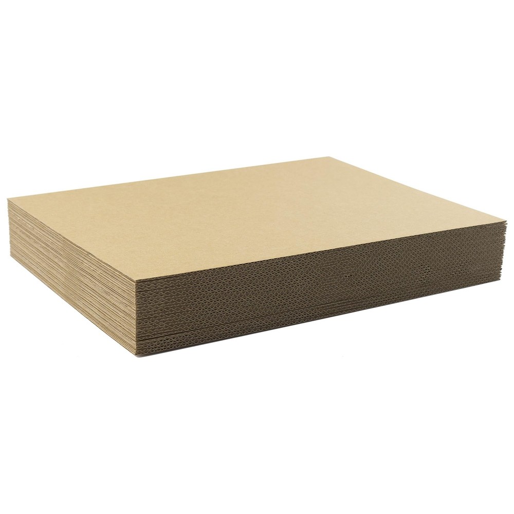 Golden State Art, 25 Pack 8.5×11 Corrugated Cardboard Sheets, 8.5×11, Brown