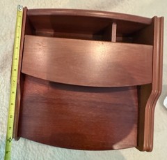 Vintage Ligna Furniture Wooden Desk Organizer with Drawer – Made in Indonesia